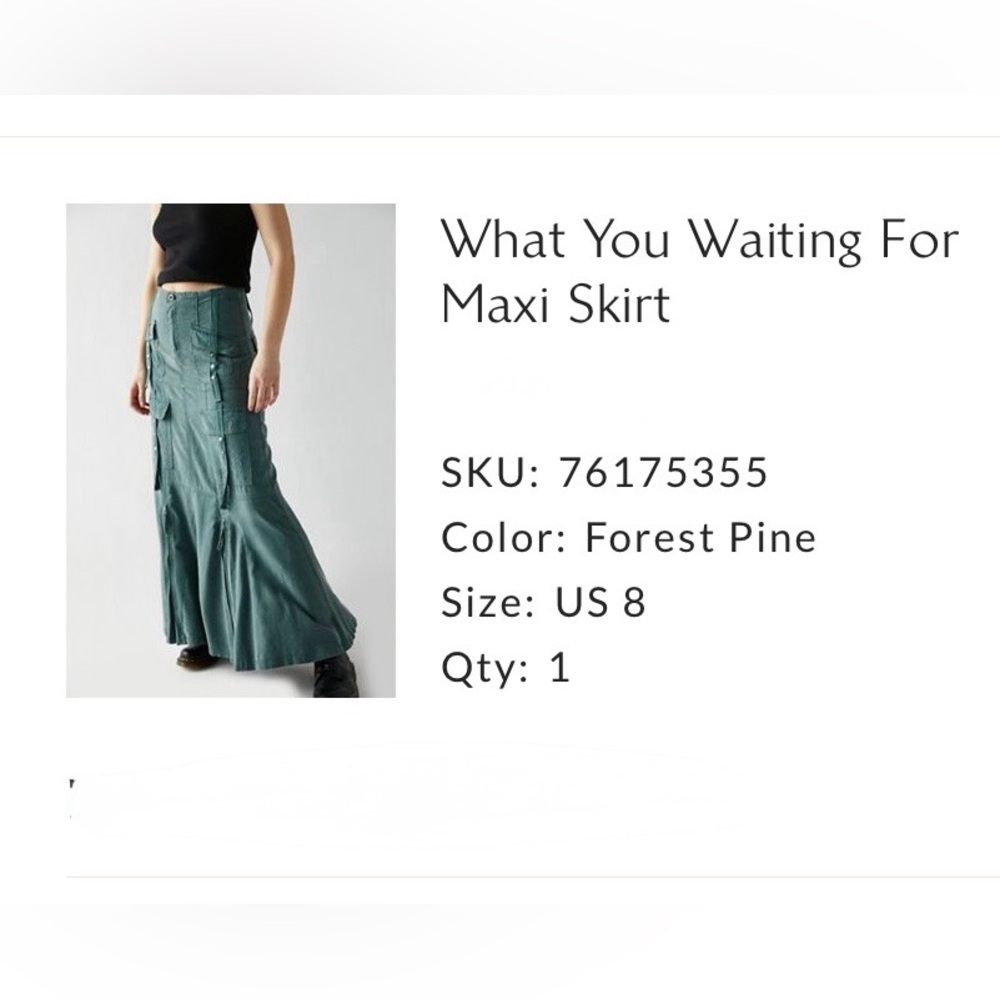 Free People Forest Pine Maxi Skirt. New without tags.